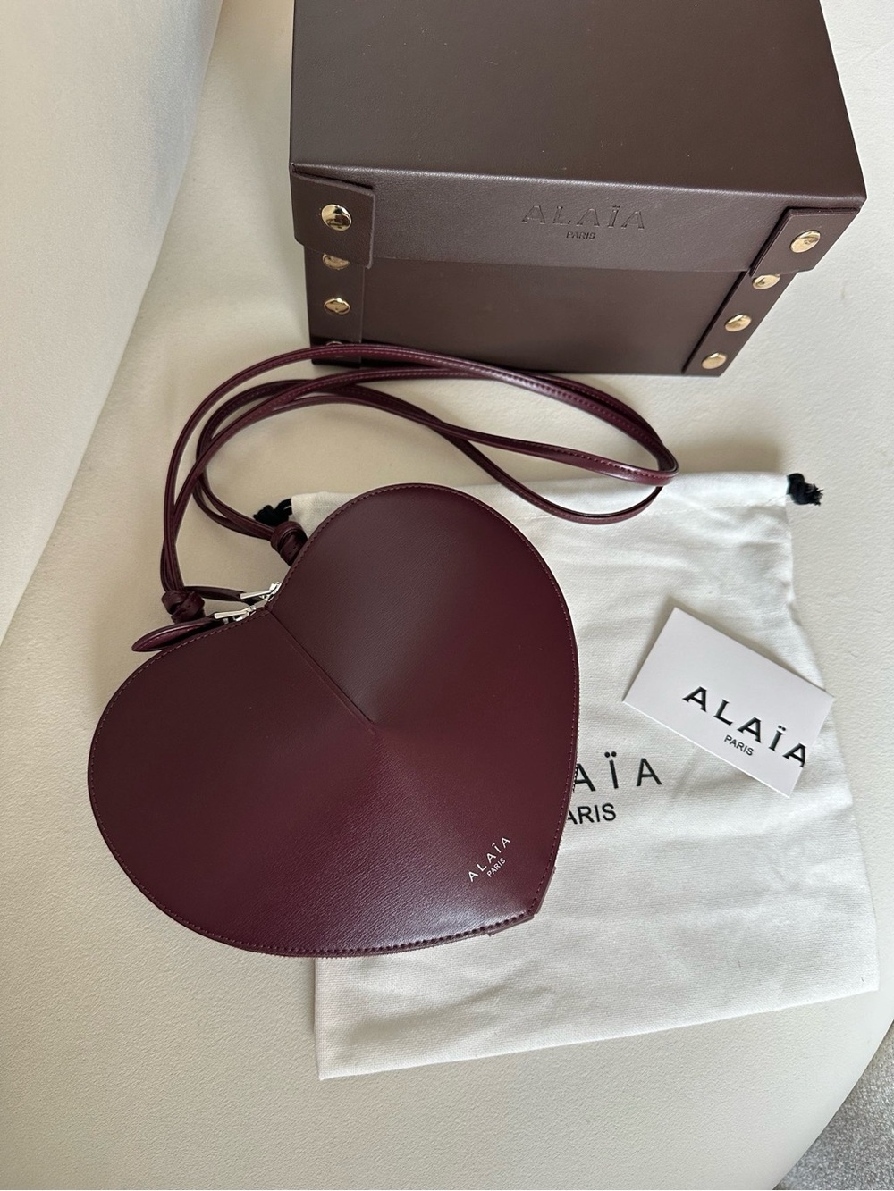 Burgundy Heart Crossbody Bag